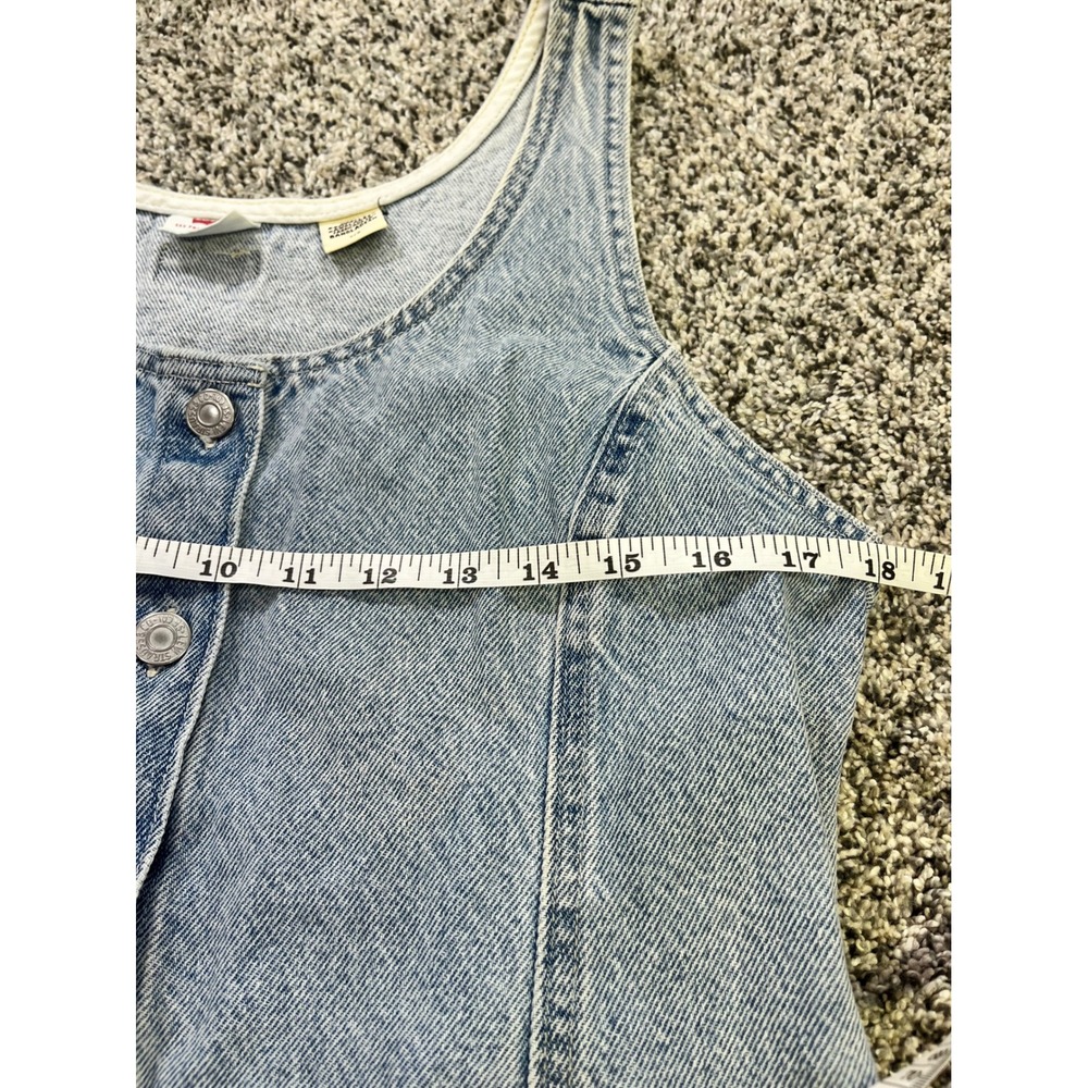 Levi's Two Horse Brand Denim Dress Womens L Button Front Western Mini Blue - Picture 6 of 12